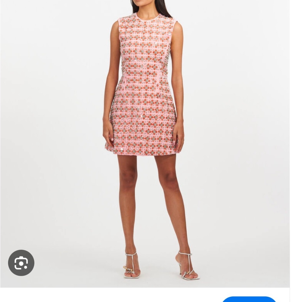 Tanya Taylor Abigail Pink Embellished Mini Dress - Picture 2 of 6